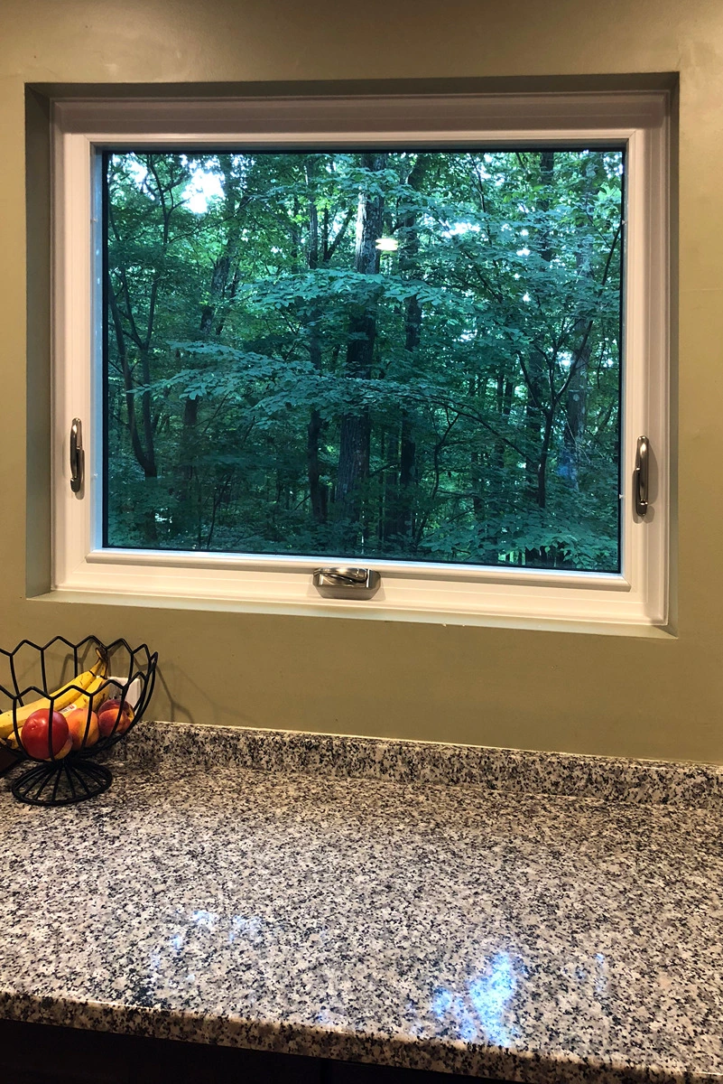 OKNA Awning Kitchen Brushed Nickel Hardware Window CT - SEVEN SUN CONNECTICUT