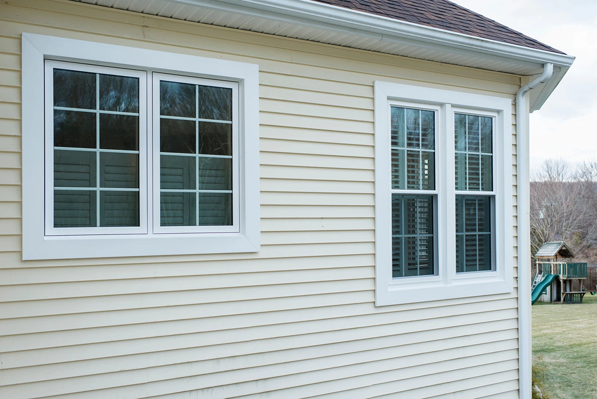 OKNA Casement 700 Twin Unit White Color Full Colonial Grids Window CT - SEVEN SUN CONNECTICUT