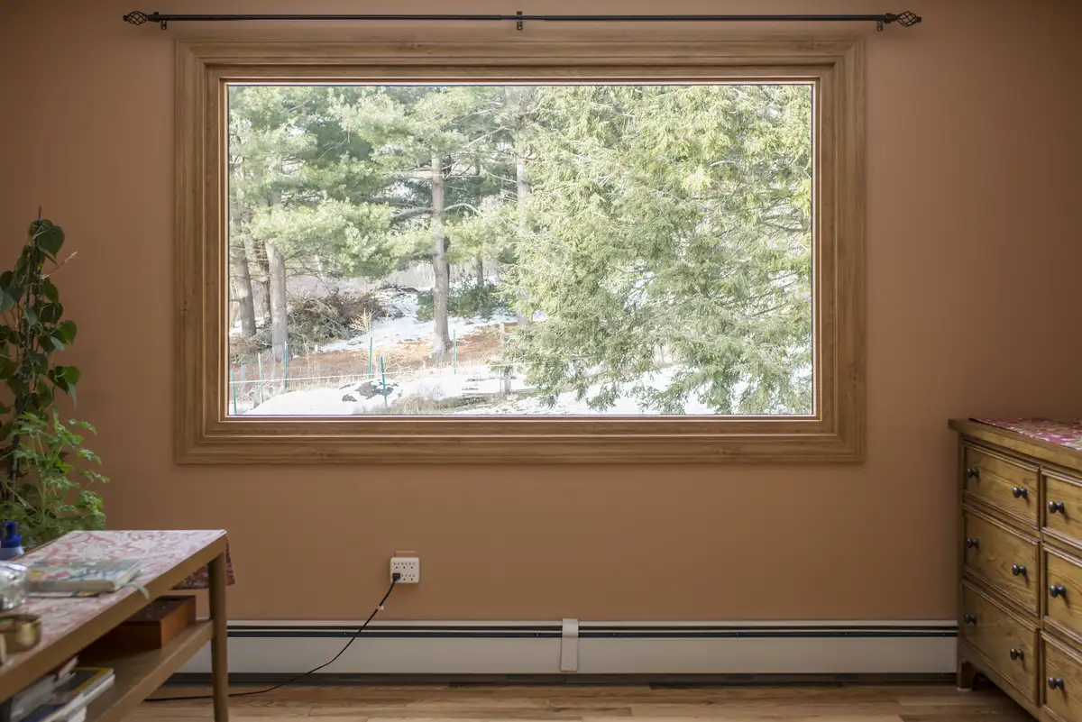 OKNA EnviroStar 800 Picture Window In Winchester Laminate Finish Color - SEVEN SUN CONNECTICUT