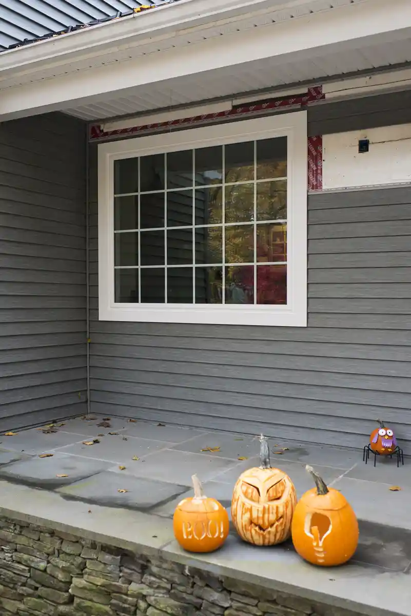 OKNA Picture Window With Colonial Grids And Azek Exterior Trim - SEVEN SUN CONNECTICUT