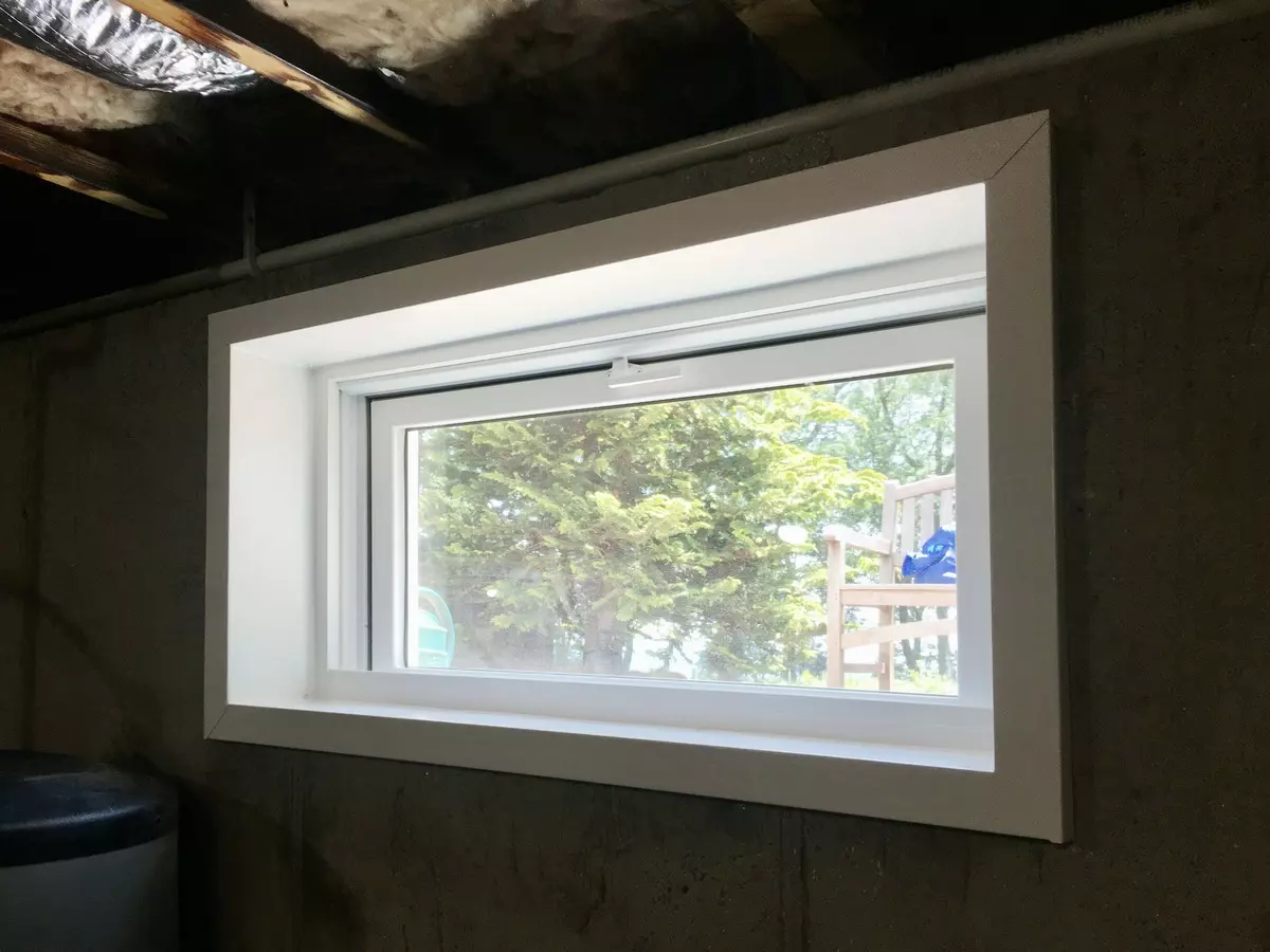 OKNA Enviro Star 800 Basement Hopper Window CT Interior - SEVEN SUN CONNECTICUT