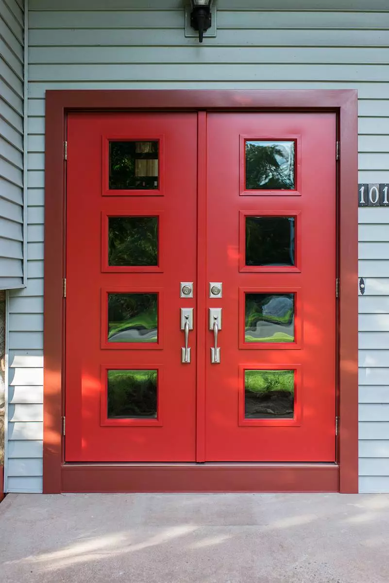 French Entry Door Vallis Red Color - CT SEVEN - SUN