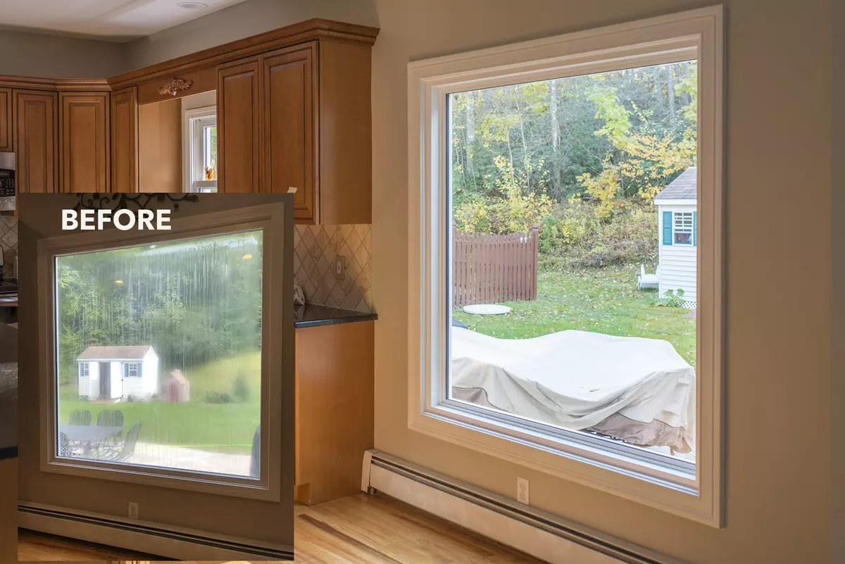 OKNA Fixed Picture Kitchen Window CT Before After - SEVEN SUN Connecticut