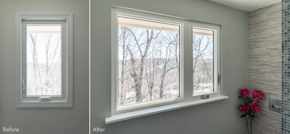 Single Casement Window Replaced With OKNA Picture Casement Window Unit - SEVEN SUN CT