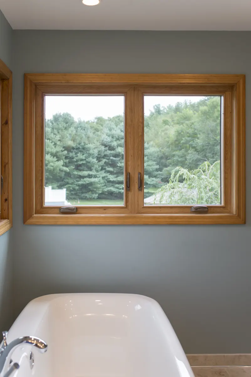 OKNA Double Casement Bathroom Window In Winchester Color - SEVEN SUN Connecticut