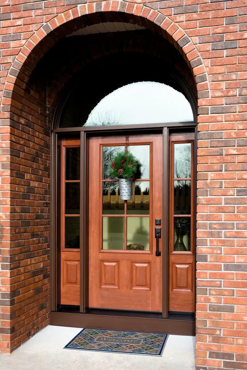 ProVia Front Entry Heritage Woodgrain Textured Fiberglass Door-In Walnut Finish - SEVEN SUN CT