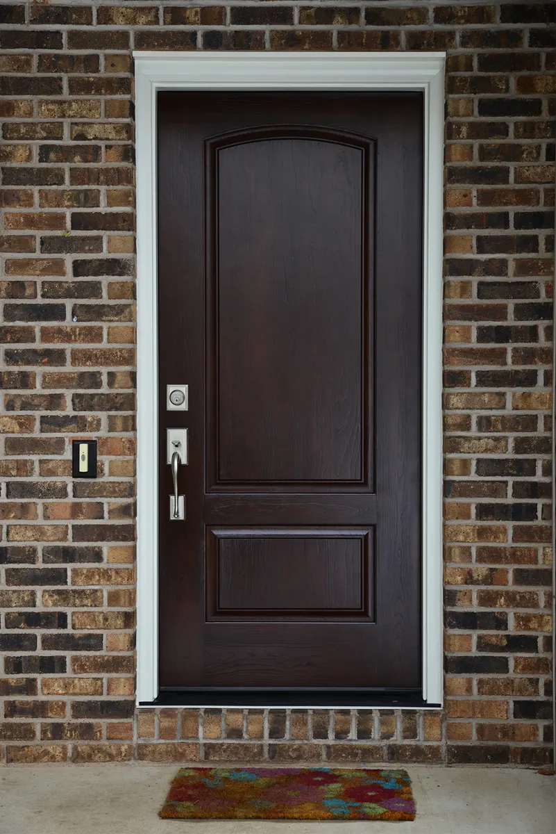 ProVia Heritage Woodgrain Fiberglass Side Door In Dark Mohogany Finish - SEVENSUN CT
