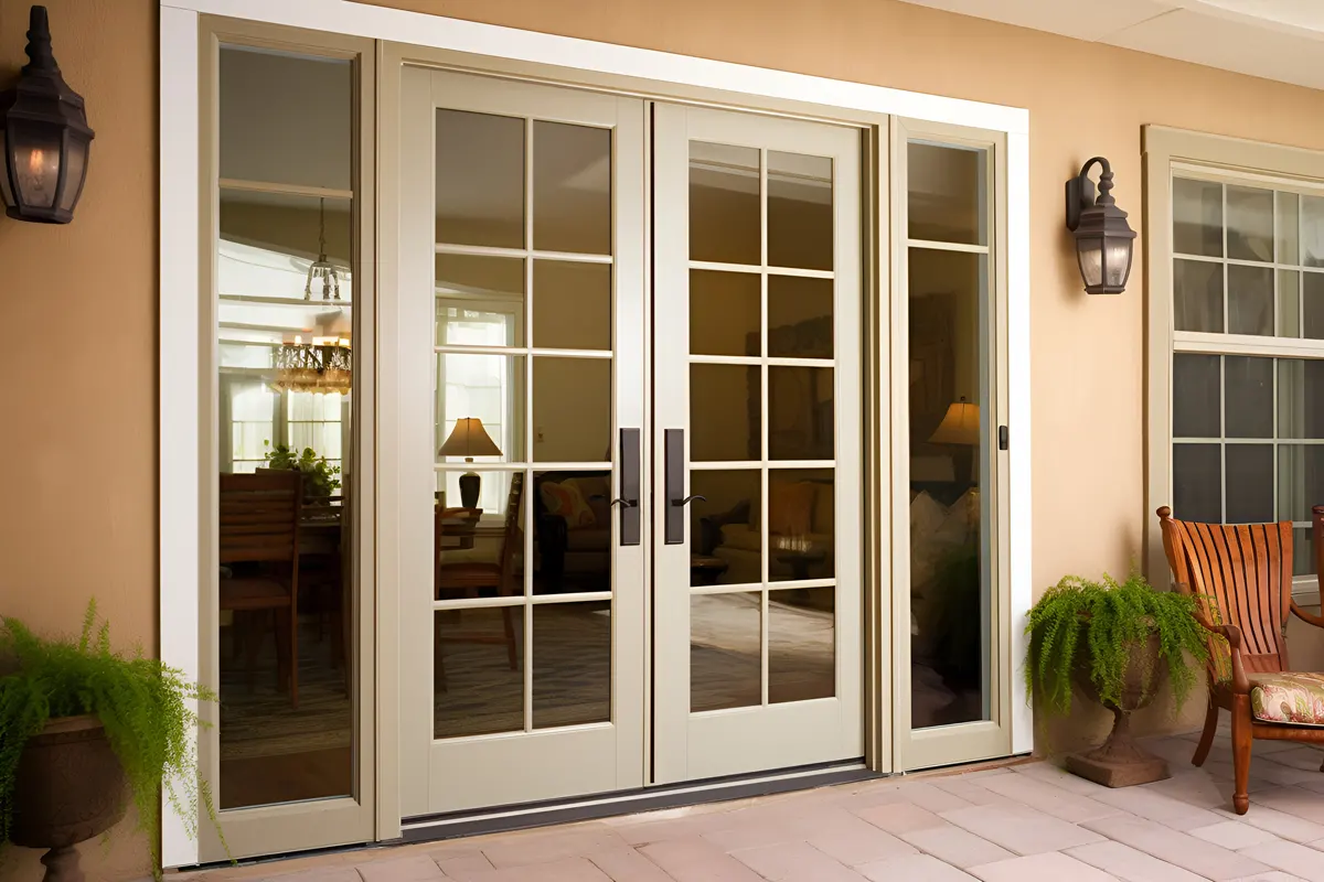 French Patio Door With Sidelights And Colonial Grids - SEVEN SUN CT