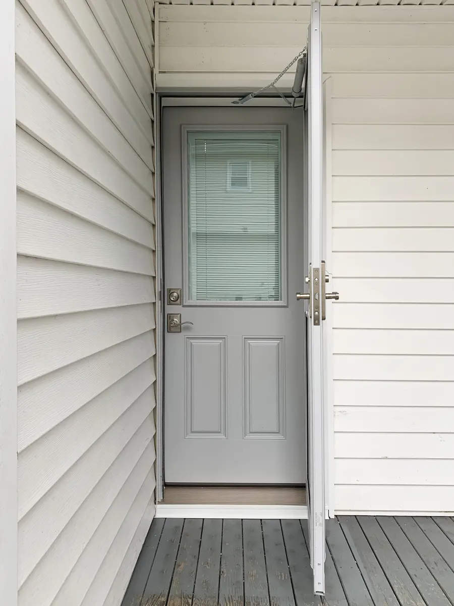 ProVia Heritage Smooth Fiberglass Side Door In Sterling Gray - SEVEN SUN CT