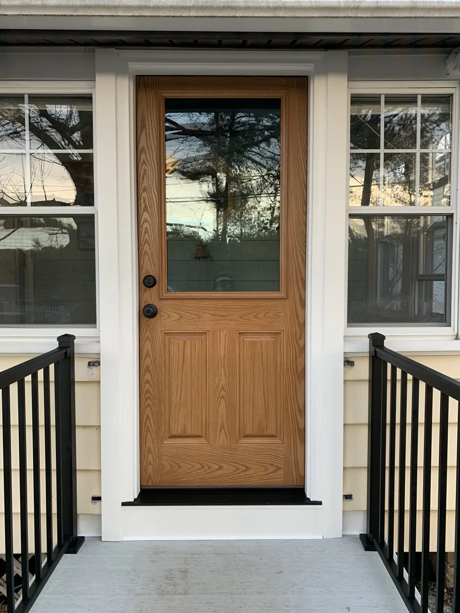 ProVia Heritage Woodgrain Fiberglass Side Door In Oak Finish - SEVEN SUN CT