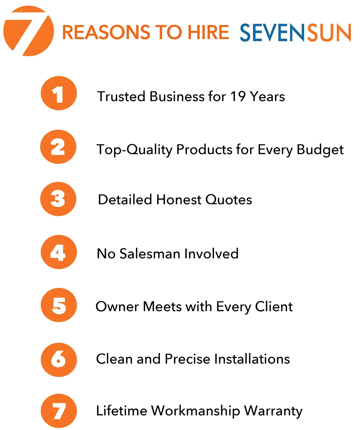 7 Reasons To Hire SEVEN SUN 7 Reasons To Hire SEVEN SUN