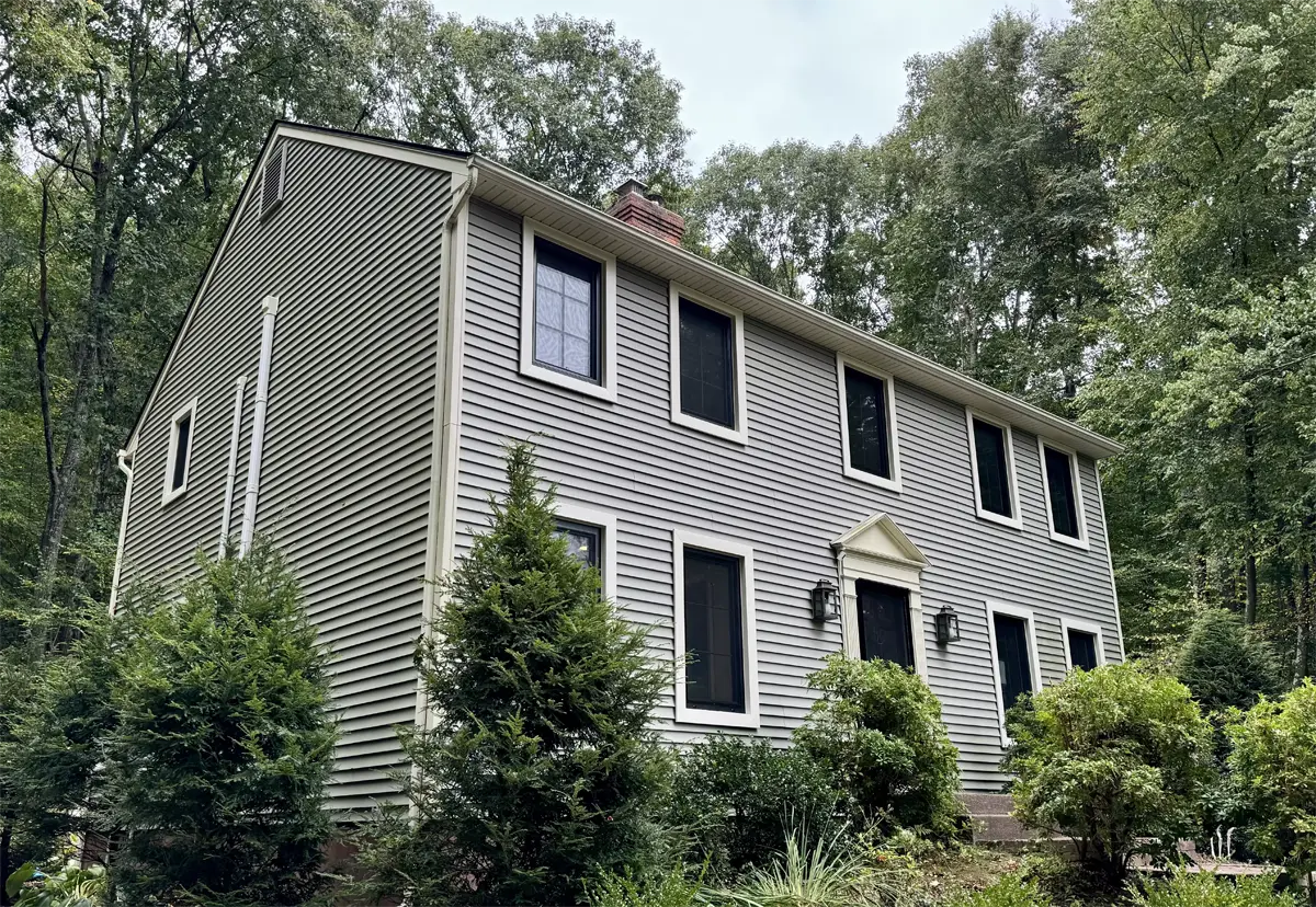 Tilt and turn european windows oknoplast pixel Black installed in colonial home Seven Sun CT