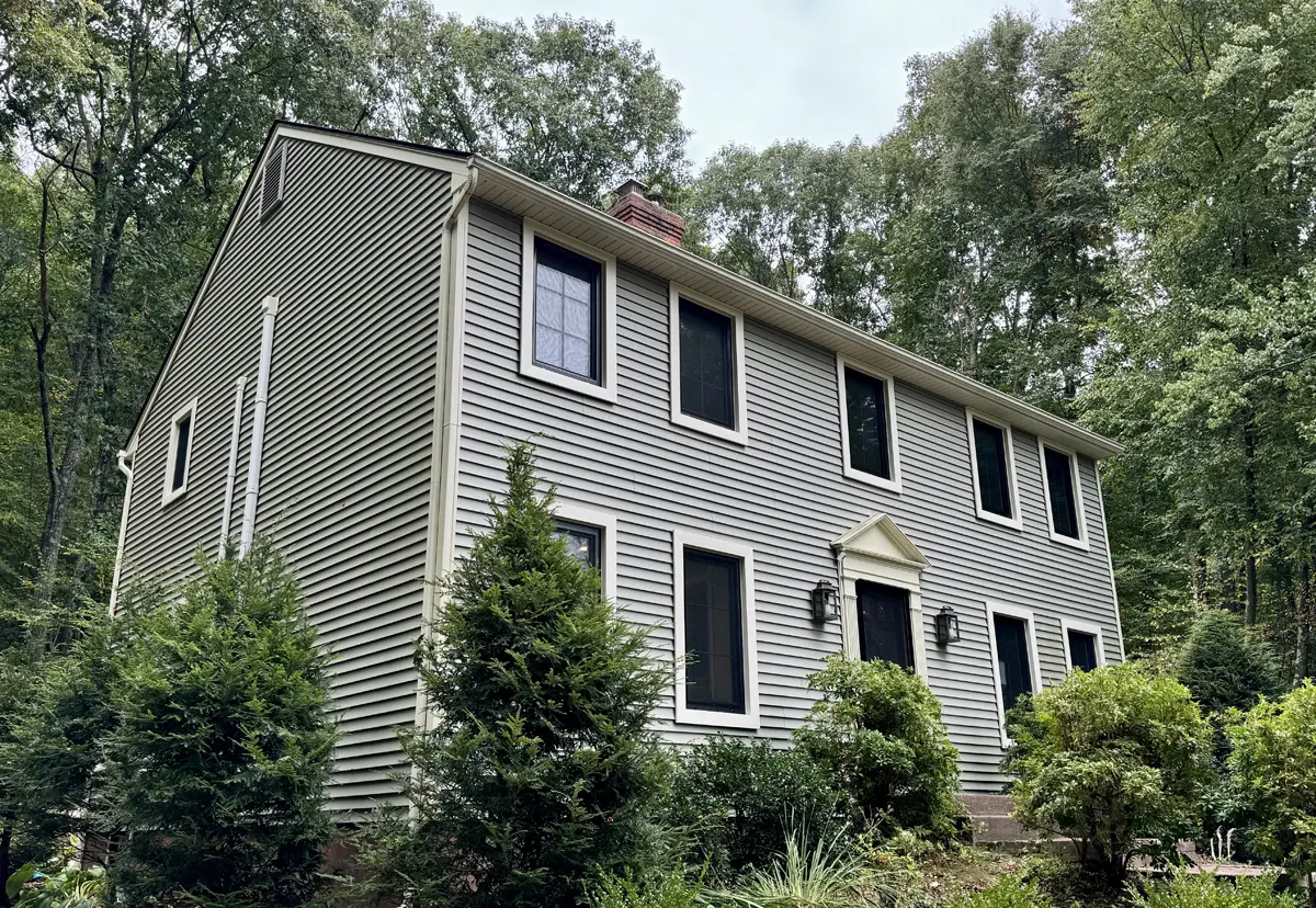 Tilt and turn european windows oknoplast pixel Black installed in colonial home Seven Sun CT