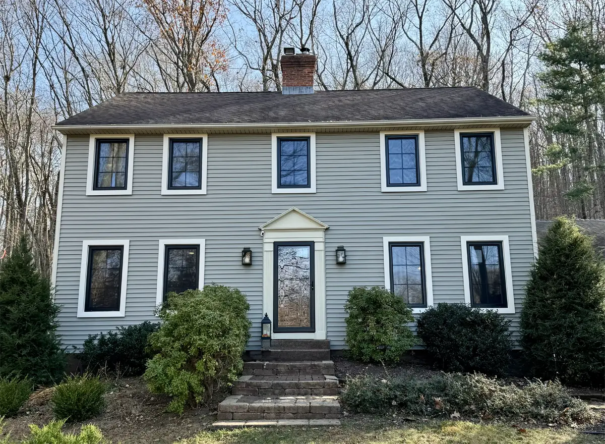 Black tilt and turn pixel oknoplast windows colonial home connecticut Seven Sun CT