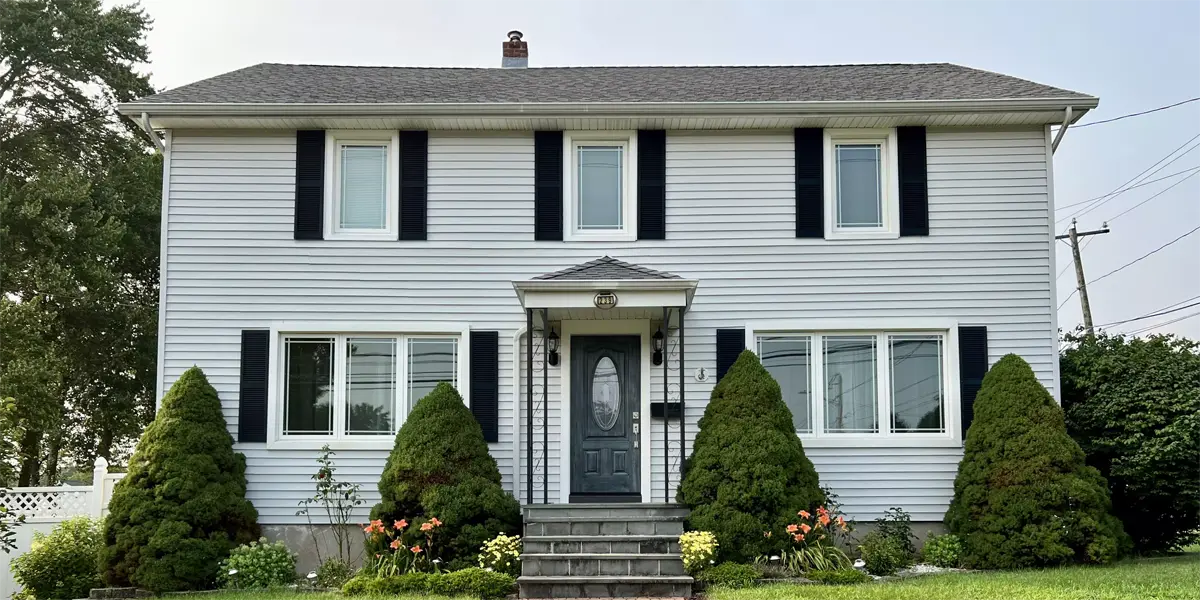 OKNA casement 700 series prairie grids provia signet front door blue glazed stain colonial home front_view Seven Sun CT