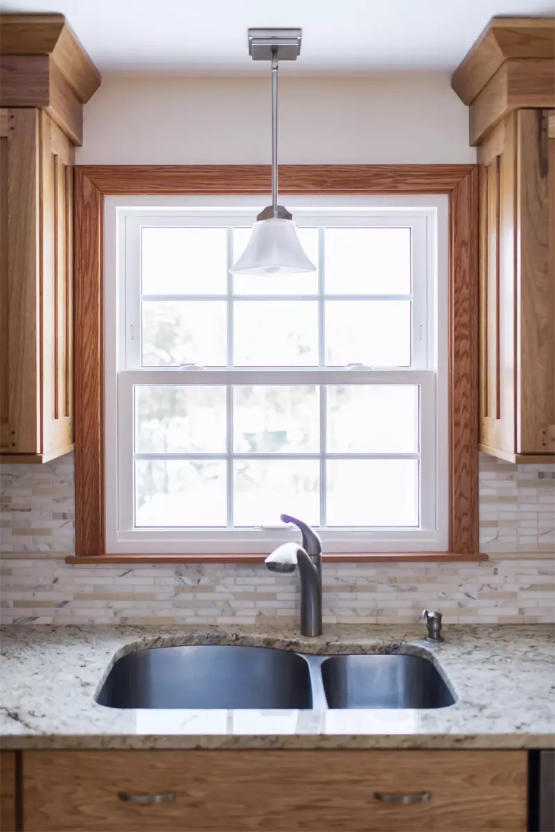 OKNA Enviro star 800 double-hung window with full colonial grids Seven Sun CT