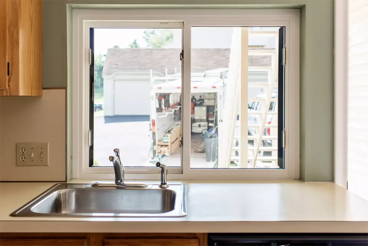 OKNA Slider 800 Window with brushed nickel hardware Seven Sun CT