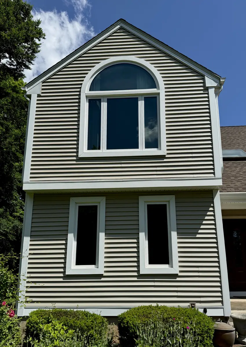 OKNA special shape half circle round window azek trim Seven Sun CT