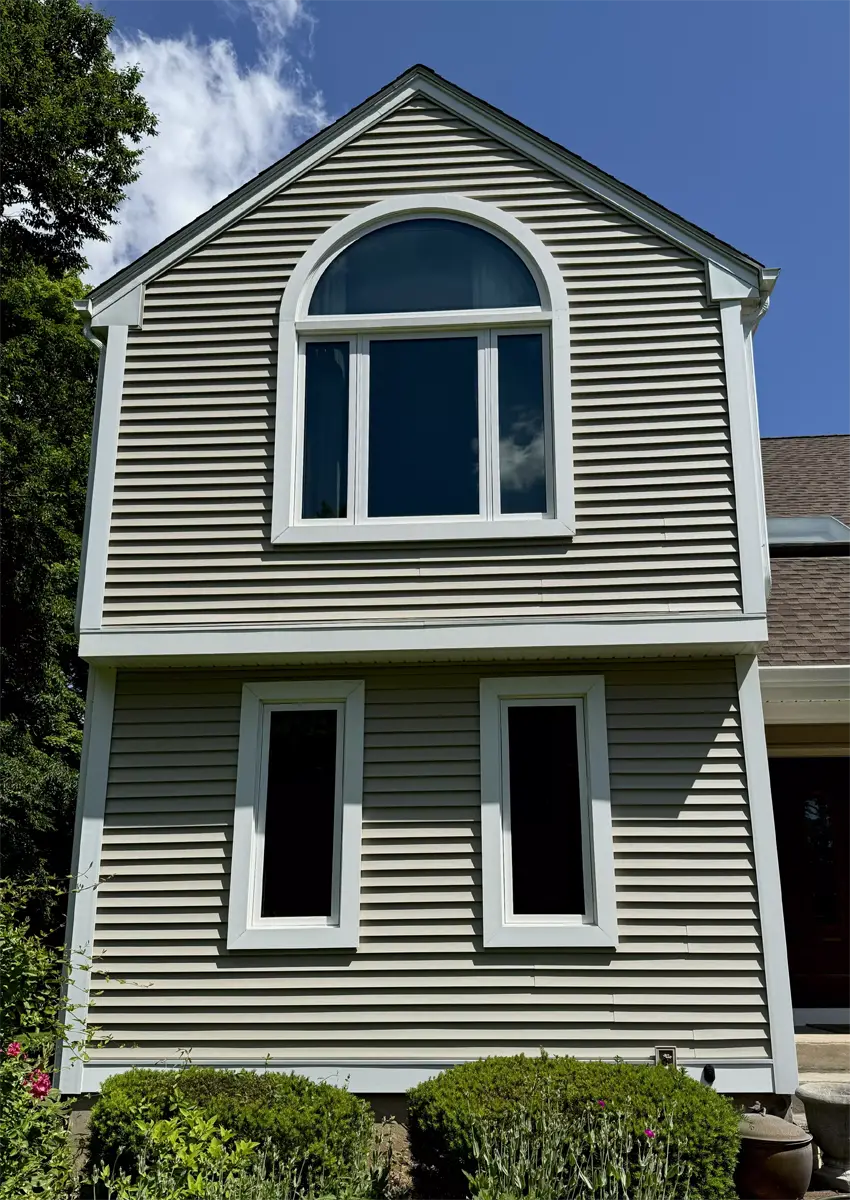 OKNA special shape half circle round window azek trim Seven Sun Connecticut