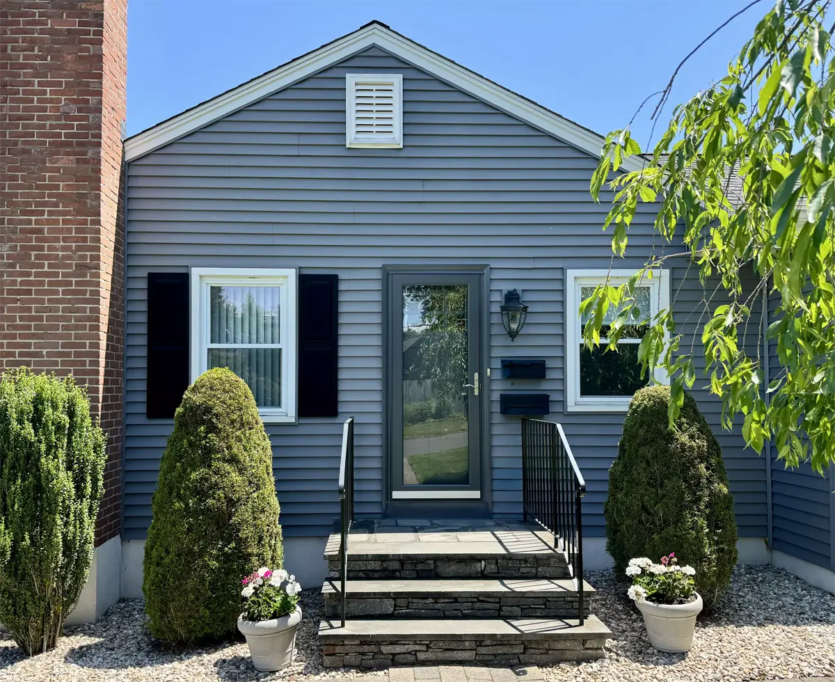 Provia signet smooth fiberglass shaker front entry door decorator full view storm door nightfall color Seven Sun Connecticut