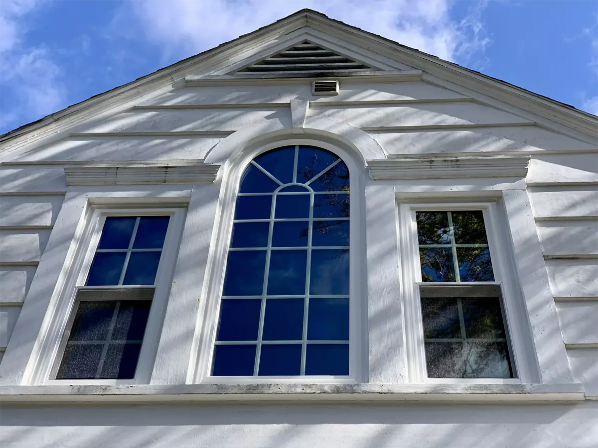 OKNA Round Top Picture Window with full colonial grids Seven Sun CT