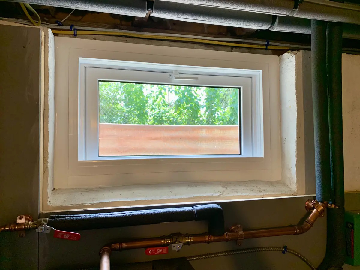 OKNA Basement Hopper Insul-Tec 500 White Basement Window - Seven-Sun CT