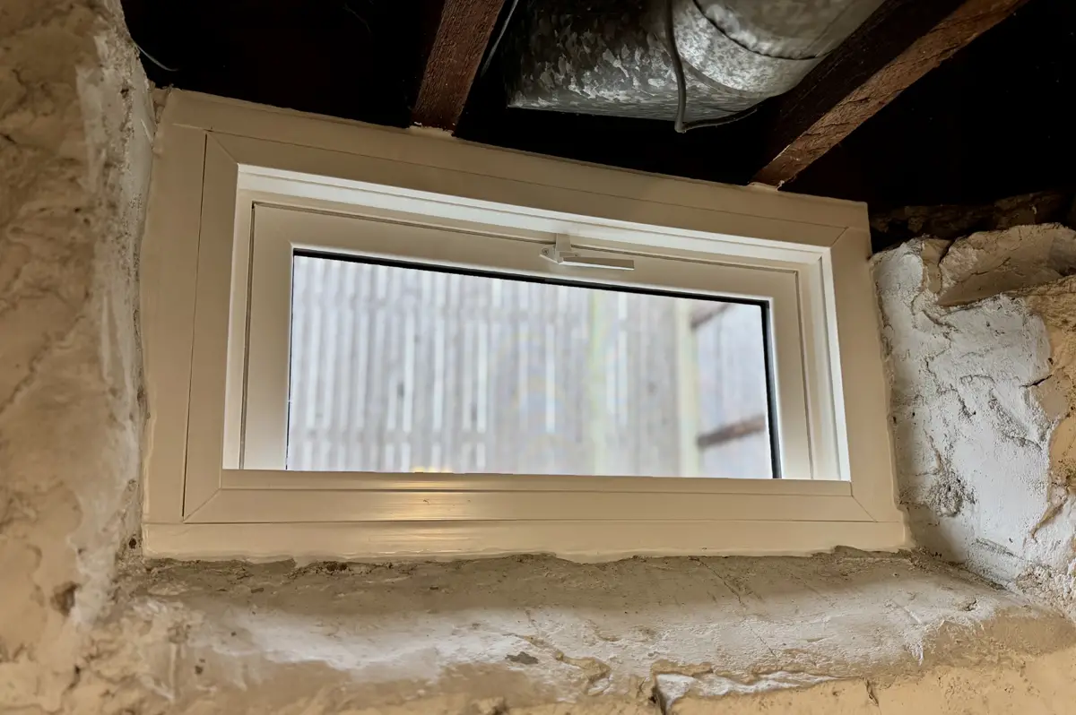 OKNA Basement Hopper Insul-Tec 500 White Basement Window - Seven-Sun CT