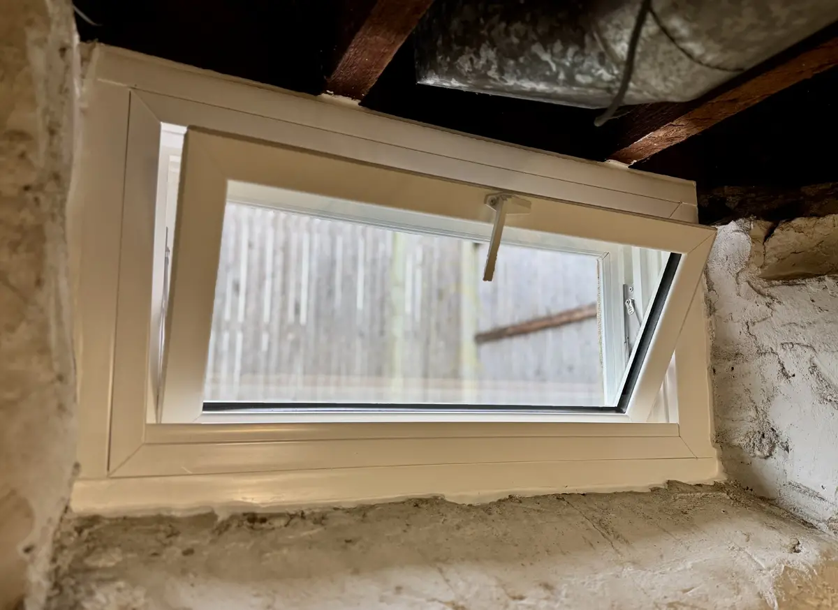 OKNA Basement Hopper Insul-Tec 500 White Basement Window - Seven-Sun CT