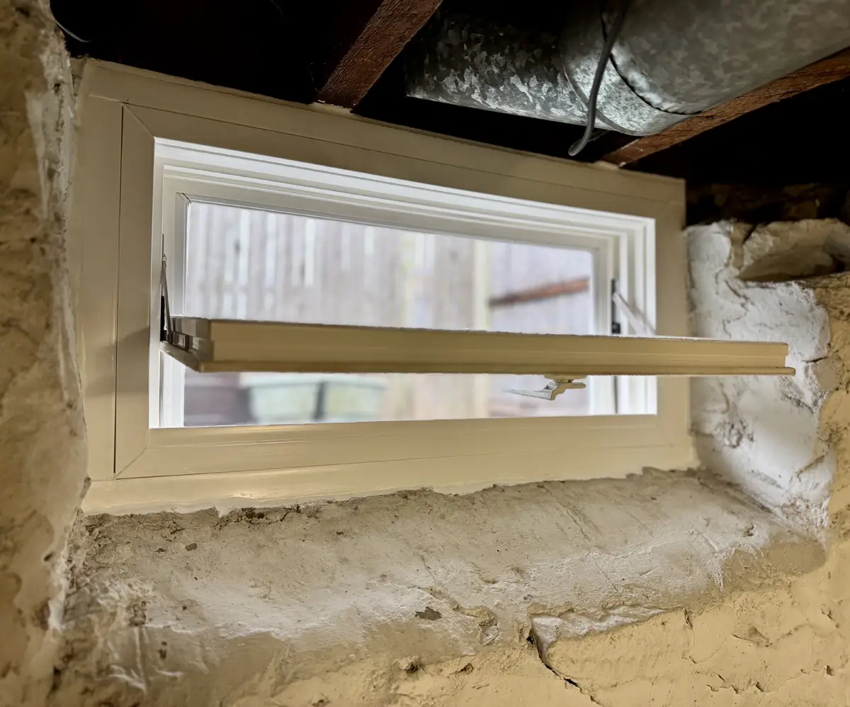 OKNA Basement Hopper Insul-Tec 500 White Basement Window - Seven-Sun CT