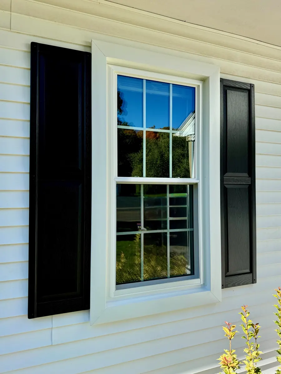 Replacement Window and Black Shutters Installation Portland CT