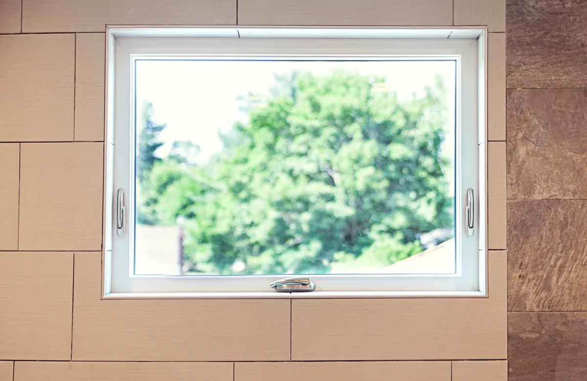 Bathroom window - awning window - antique brass - hardware - Okna CT