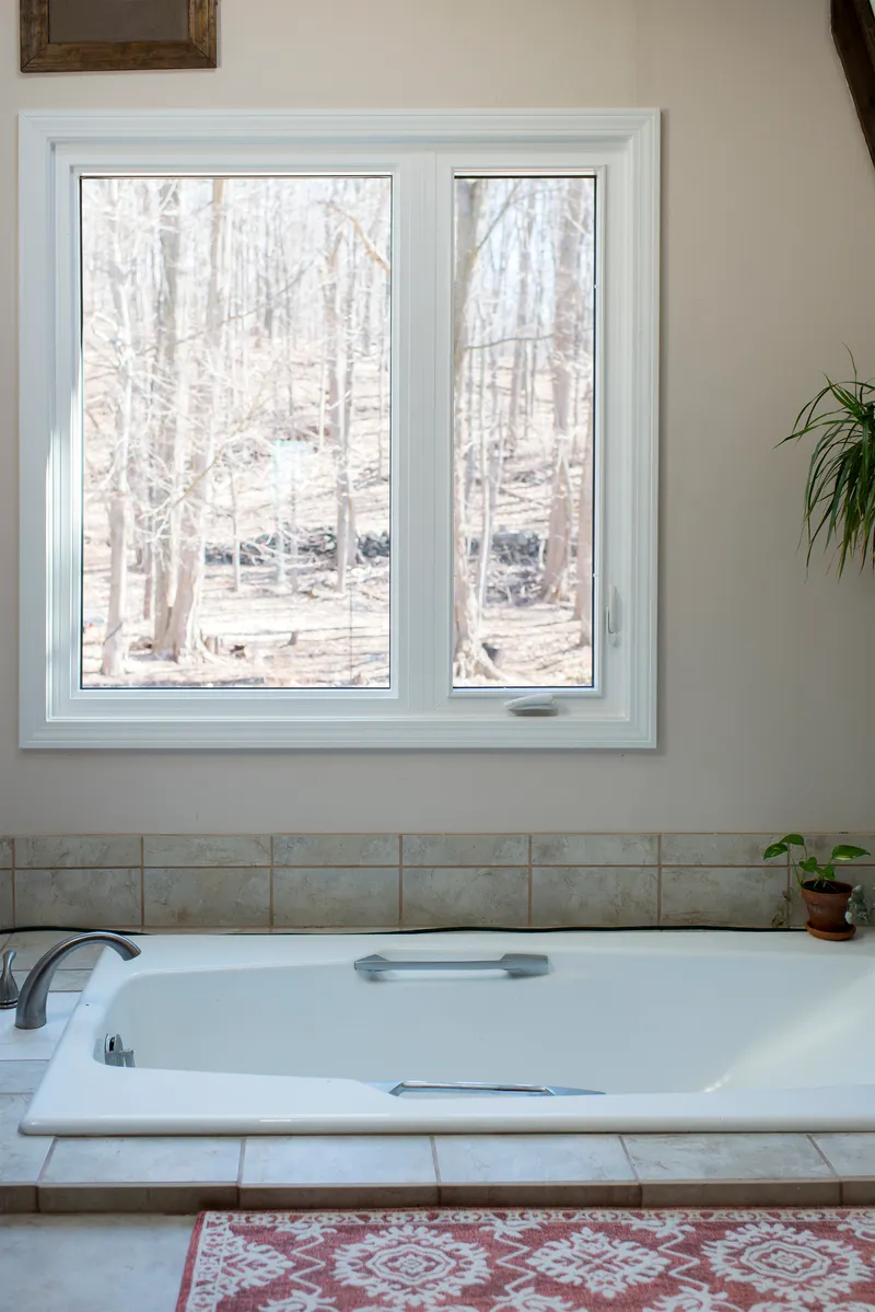 Bathroom window - casement with picture window - Okna CT