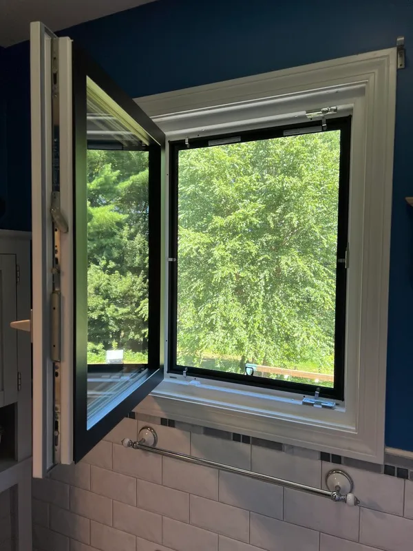Bathroom window - tilt-turn black window - Stafford Springs CT