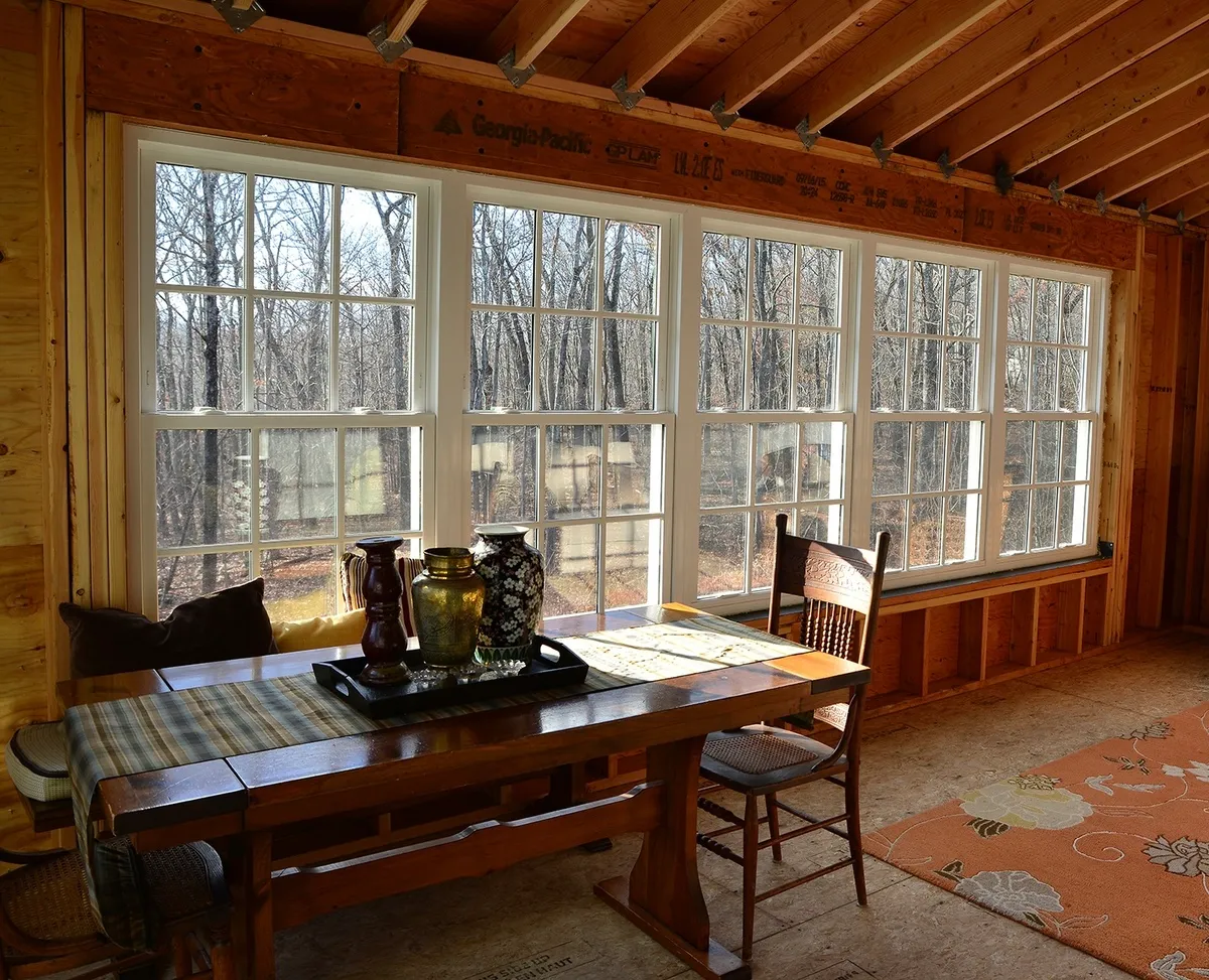 Dining room window - double-hung window, full colonial grids - Southbury CT