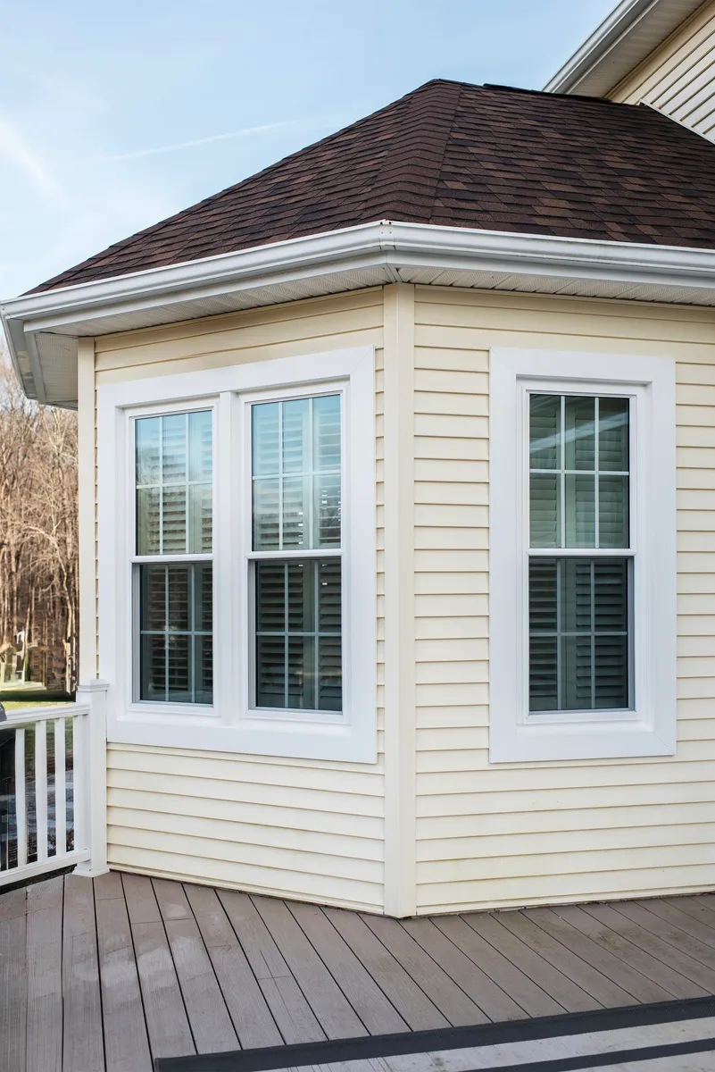 Dining room window - twin double-hung window, full colonial grids - CT