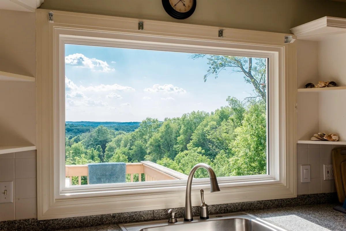 Kitchen window over sink - picture window - Okna - Sandy Hook CT