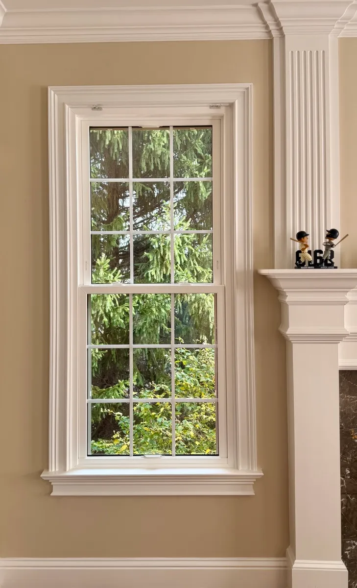 Living room window - double-hung window, full colonial grids - Avon CT